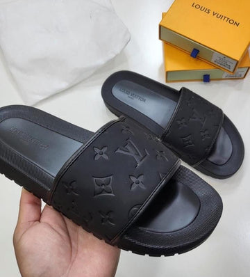 Louis Vuitton Black Monogram Waterfront Slides