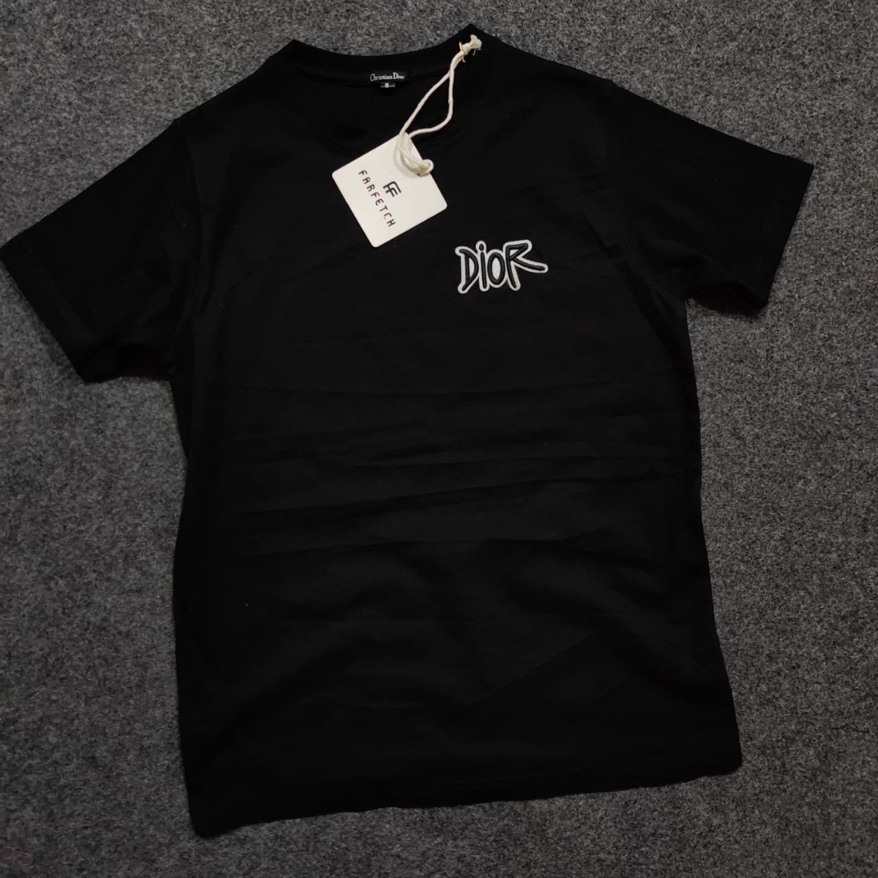 Dior x Stussy Logo Print T-Shirt – Black