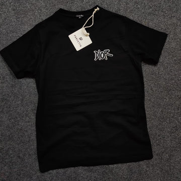 Dior x Stussy Logo Print T-Shirt – Black