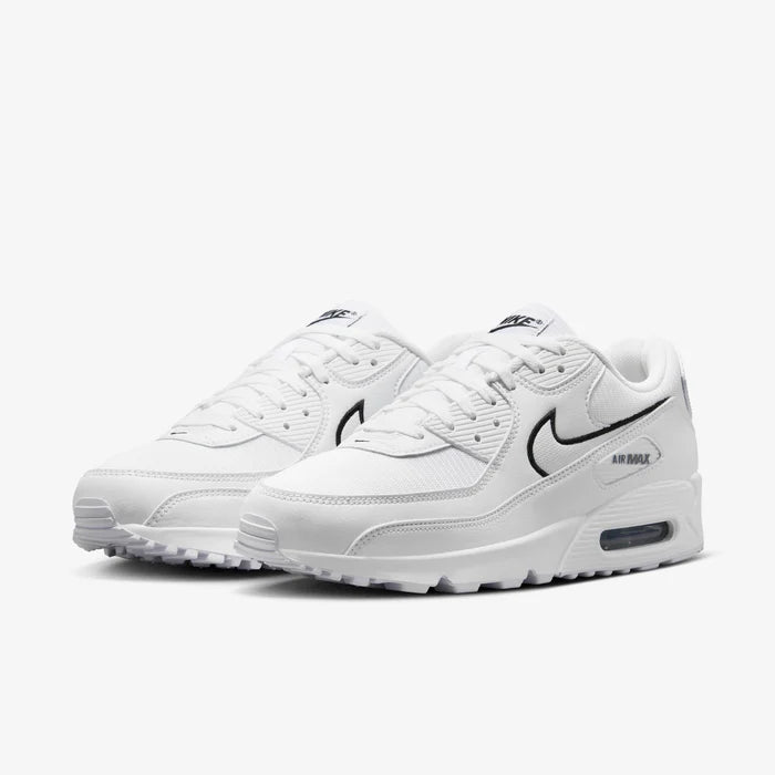Nike Air Max 90 White/Black – Outlined Swoosh Edition