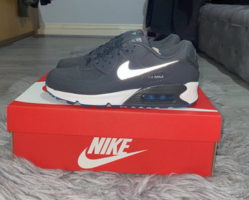 Nike Air Max 90 Black Grey Blue Reflective Trainers
